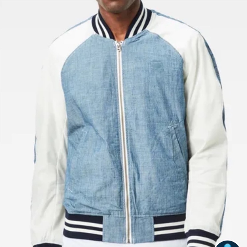 G Star Raw Men's Batt Us Tour Bomber Lightweight Blue Lockstart